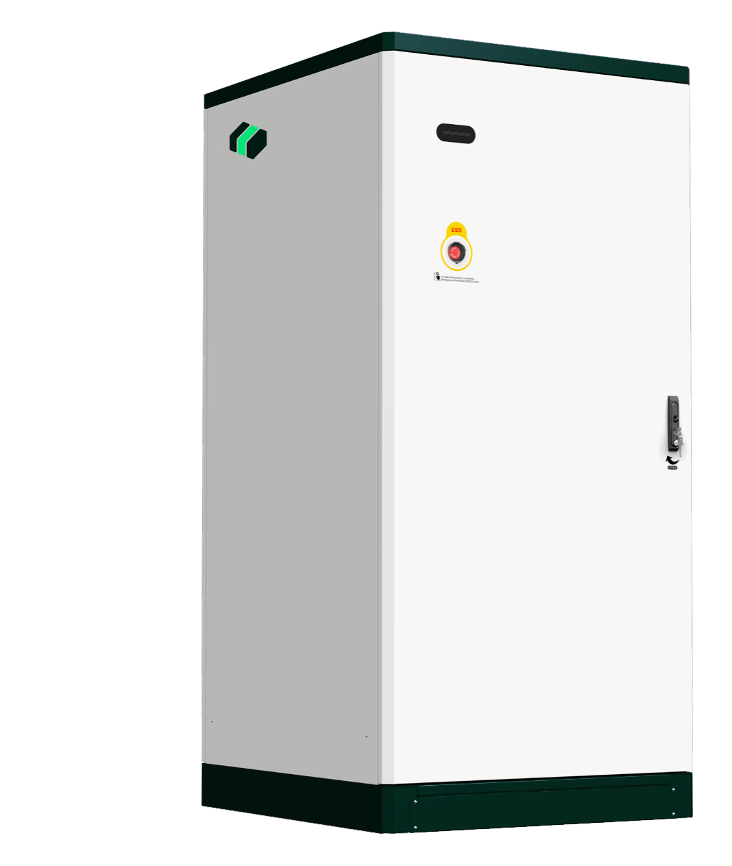 EXP600K3 power cabinet with the Powdrop symbol on its door